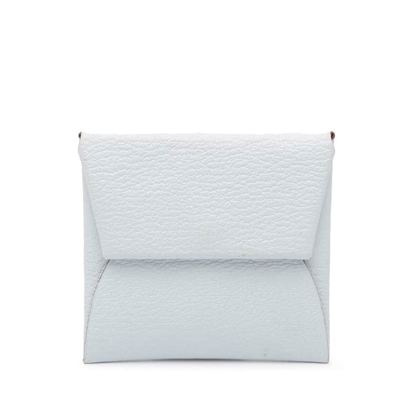 Hermès Chevre Mysore Bastia Coin Pouch White Leather Good condition - Front View
