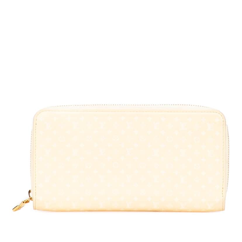 Louis Vuitton Embossed Calfskin Nanogram Zippy Wallet Yellow Leather Good condition - Front View