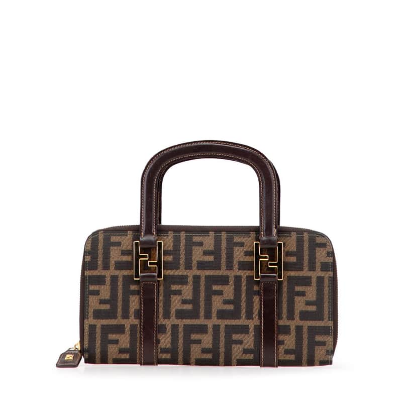Fendi Zucca Canvas Top Handle Wallet Brown Canvas Good condition - Front View