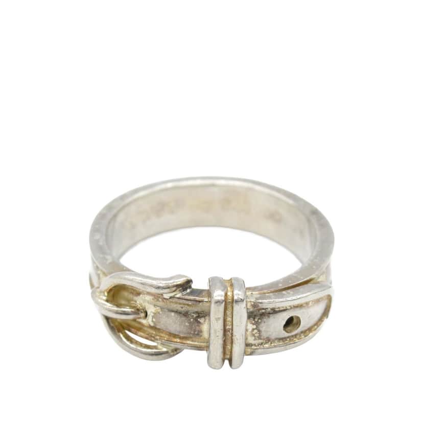 Hermès Sterling Silver Ceinture Buckle Ring Silver Silver Good condition - Front View