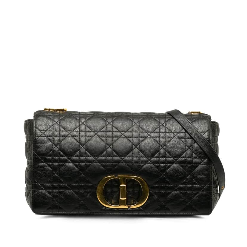 Dior Large Cannage Caro Black Leather Good condition - Front View