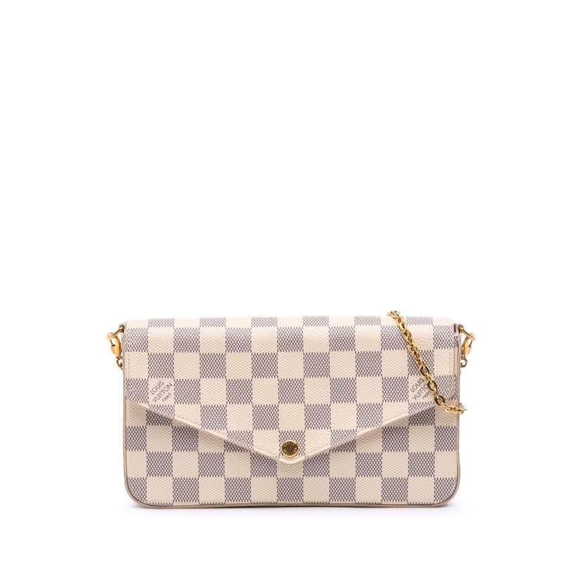 Louis Vuitton Damier Azur Pochette Felicie White Canvas Good condition - Front View