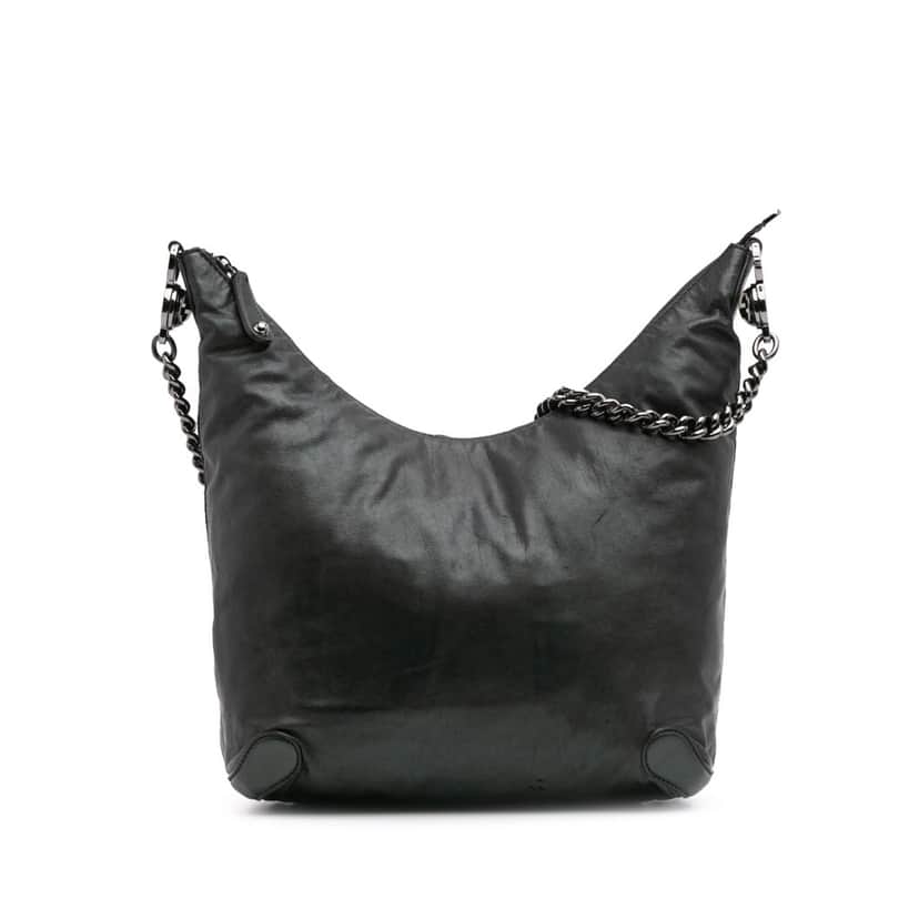 Gucci Medium Leather Galaxy Chain Hobo Green Leather Good condition - Front View