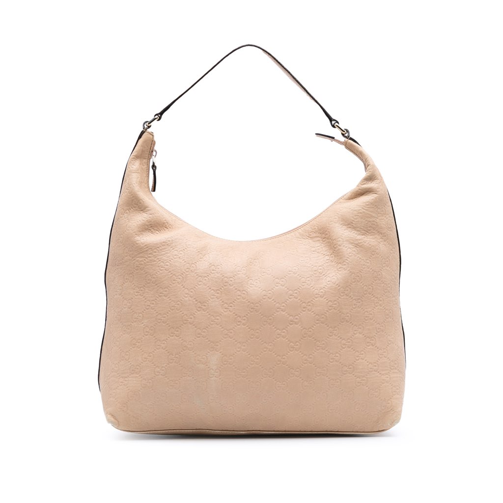 Gucci Guccissima Hobo Bag Brown Leather Good condition - Front View