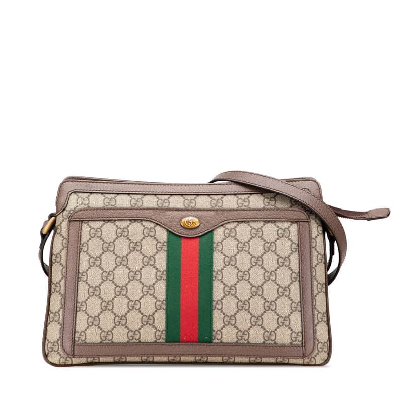 Gucci Medium GG Supreme Ophidia Crossbody Brown Canvas Good condition - Front View