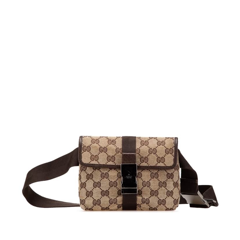 Gucci GG Canvas Belt Bag Brown Canvas Good condition - Front View