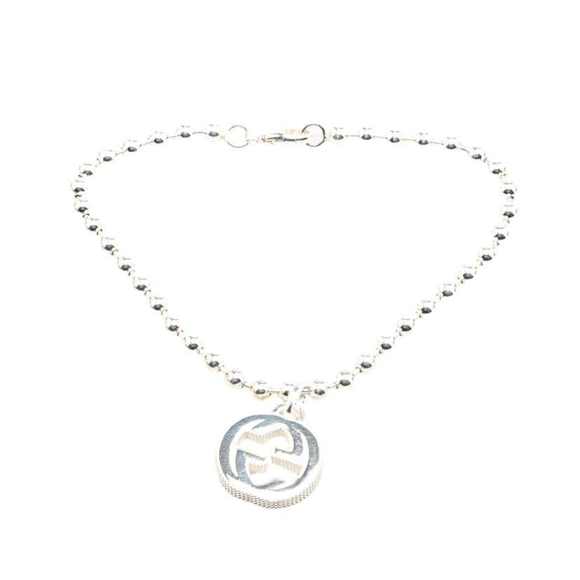 Gucci Sterling Silver Interlocking G Charm Bracelet Silver Silver Good condition - Front View