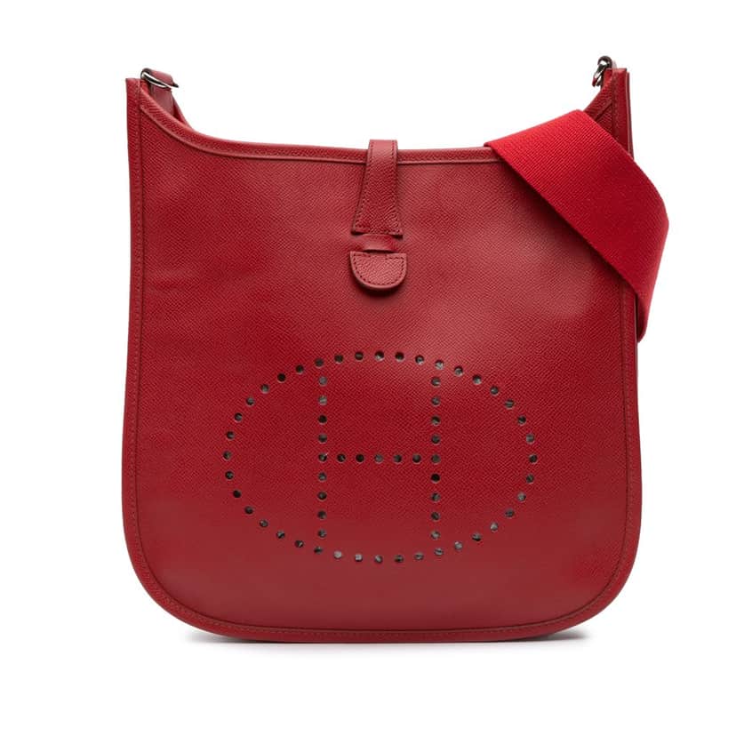 Hermès Epsom Evelyne III PM Red Leather Good condition - Front View