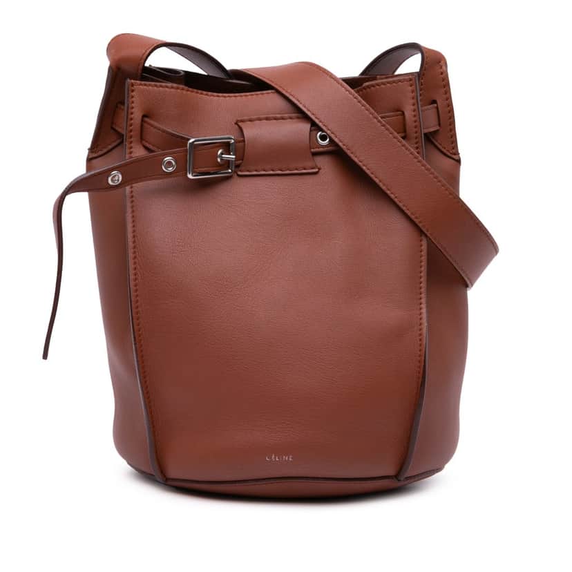 Celine Leather Big Bag Bucket Brown Leather Good condition - Front View