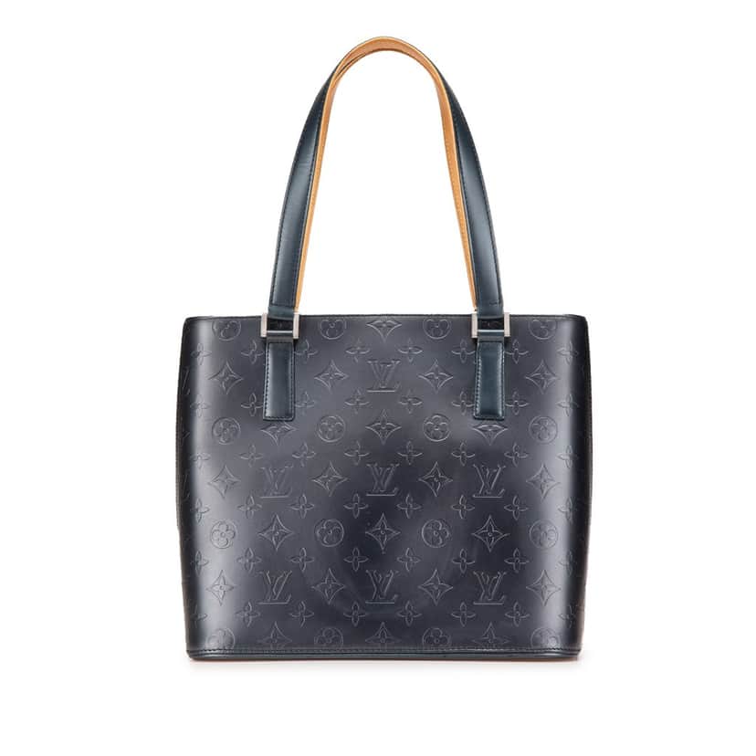 Louis Vuitton Monogram Mat Stockton Blue Leather Good condition - Front View