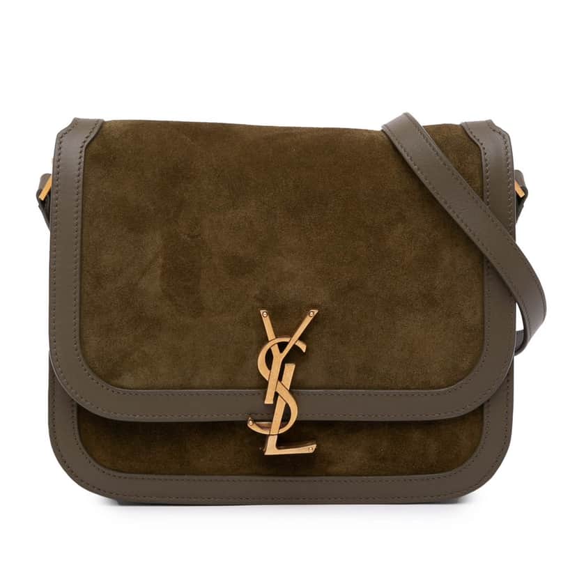 Saint Laurent Medium Suede Solferino Crossbody Brown Leather Good condition - Front View