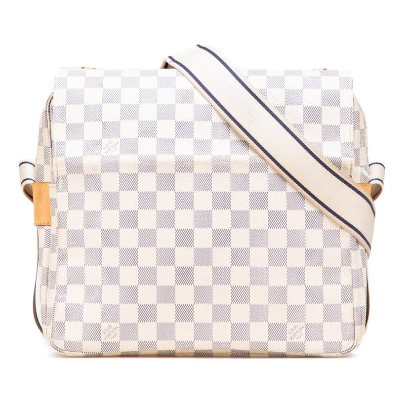 Louis Vuitton Damier Azur Naviglio White Canvas Good condition - Front View