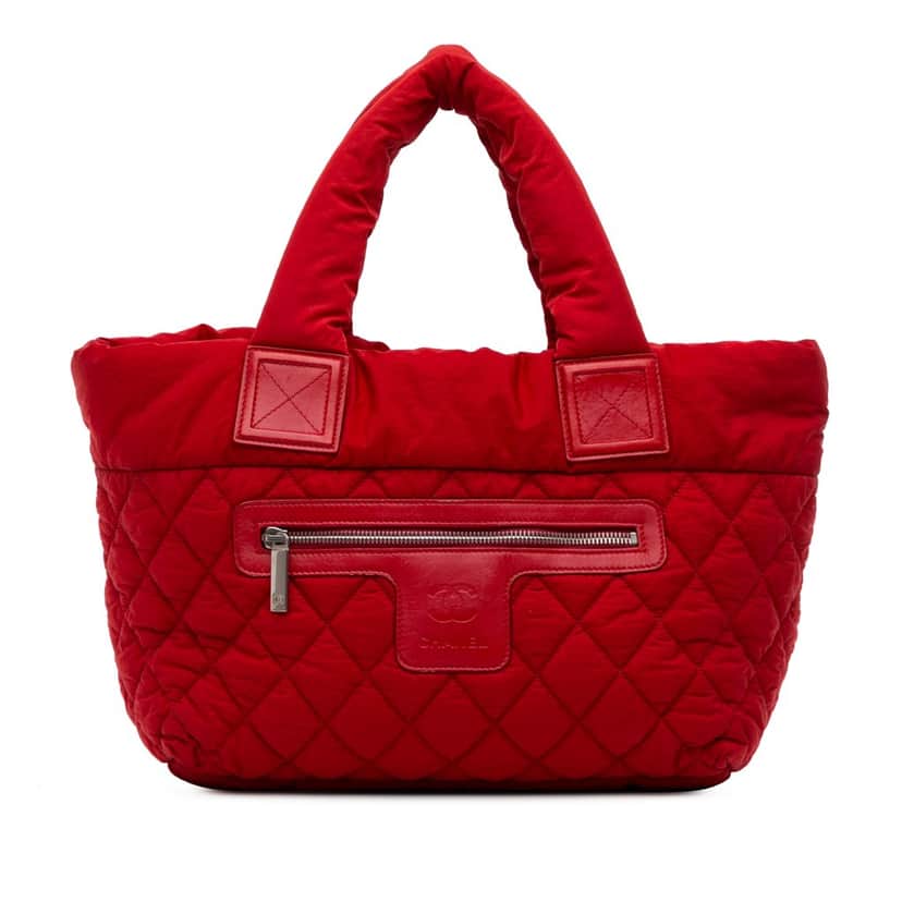 Chanel Small Quilted Nylon Coco Cocoon Tote Red Good condition - Front View