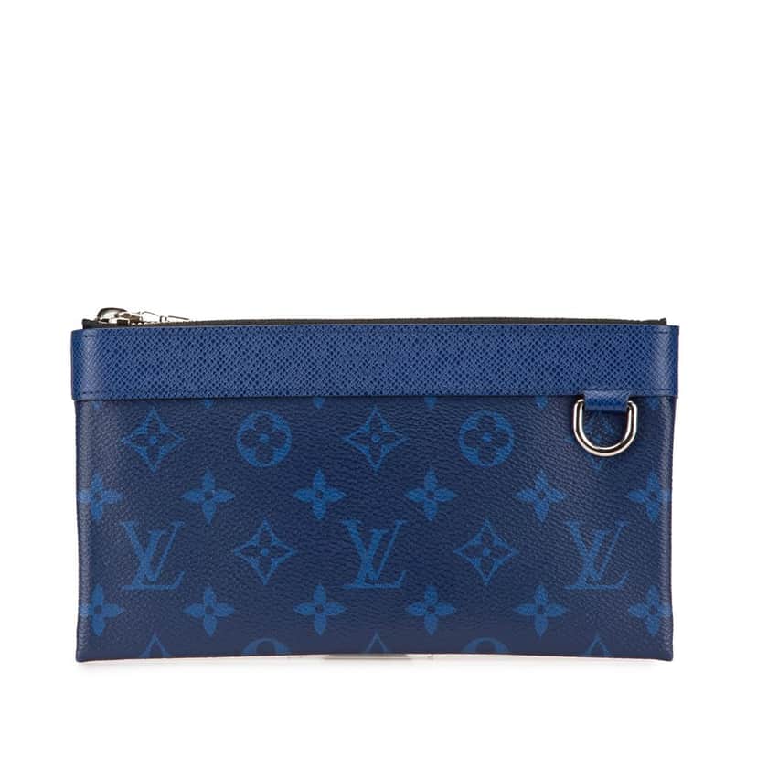 Louis Vuitton Monogram Taigarama Pochette Discovery PM Blue Canvas Good condition - Front View