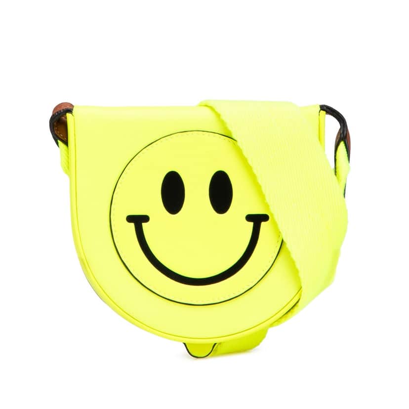 Loewe Small Smooth Calfskin Smiley Heel Crossbody Yellow Leather Very good condition - Front View