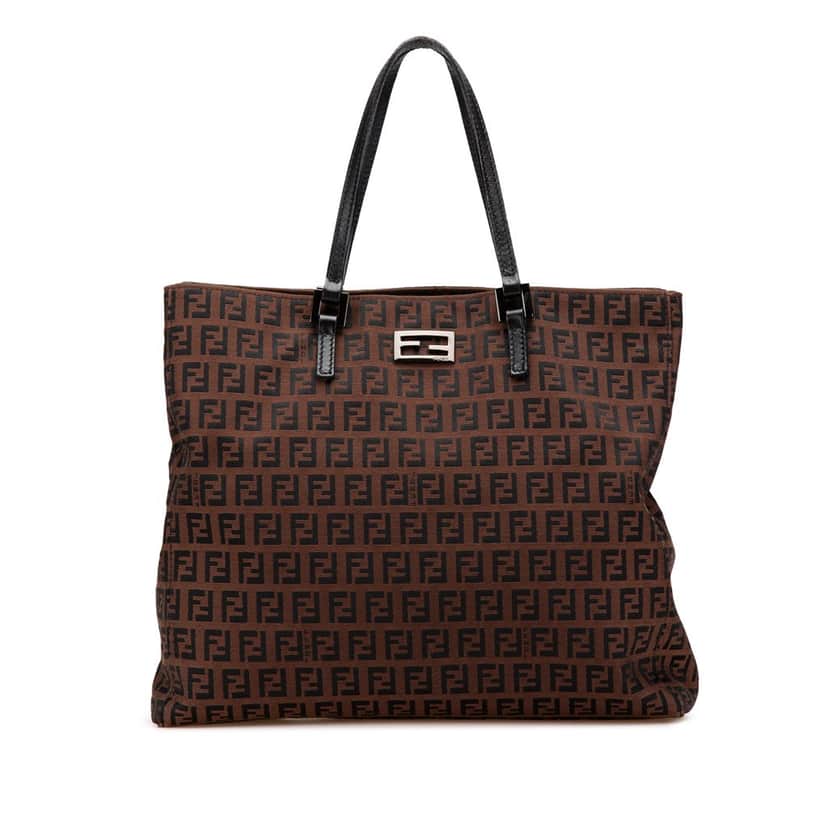Fendi Zucchino Canvas Tote Brown Canvas Good condition - Front View