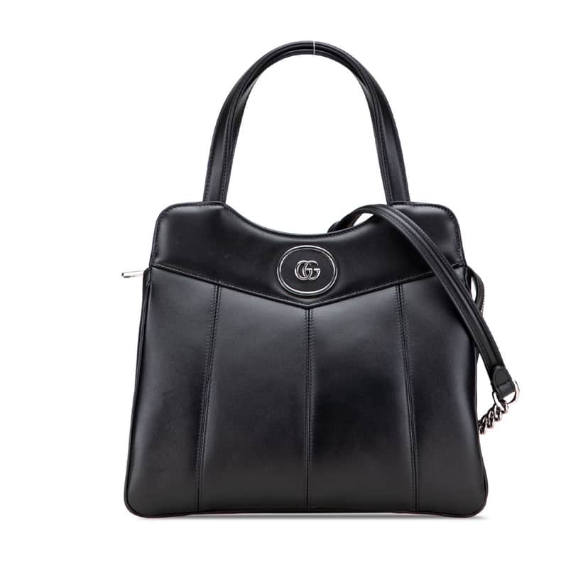 Gucci Small Leather Petite GG Tote Black Leather Good condition - Front View