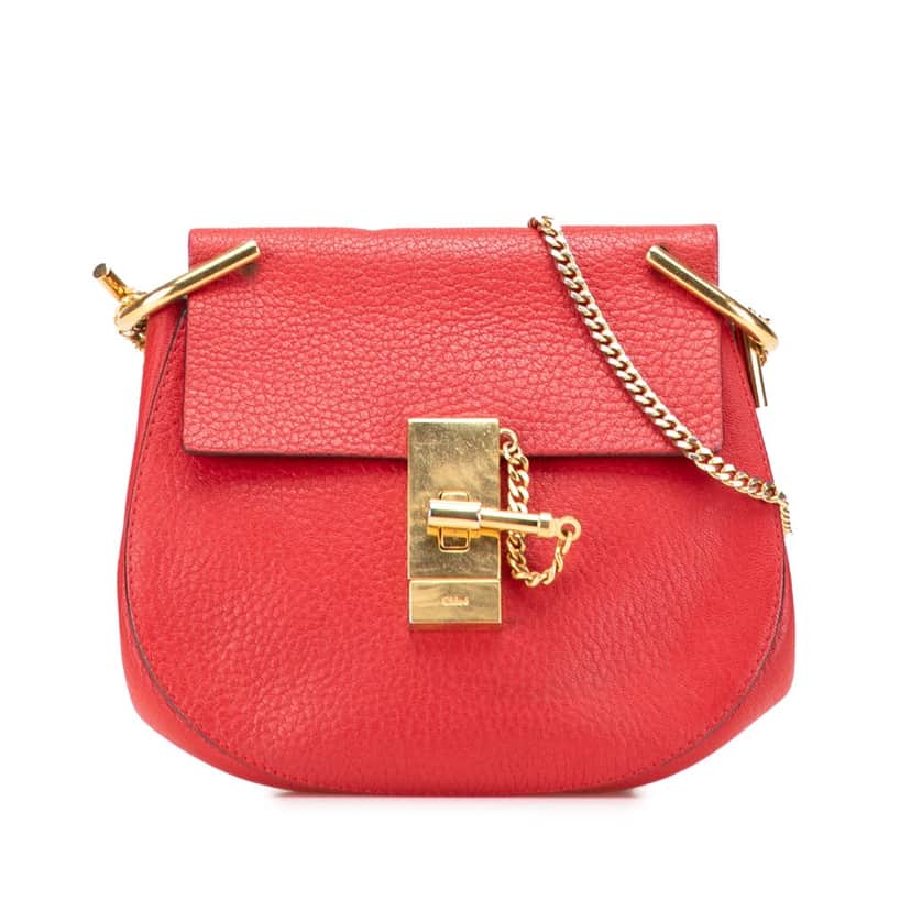 Chloé Small Leather Drew Crossbody Red Leather Good condition - Front View