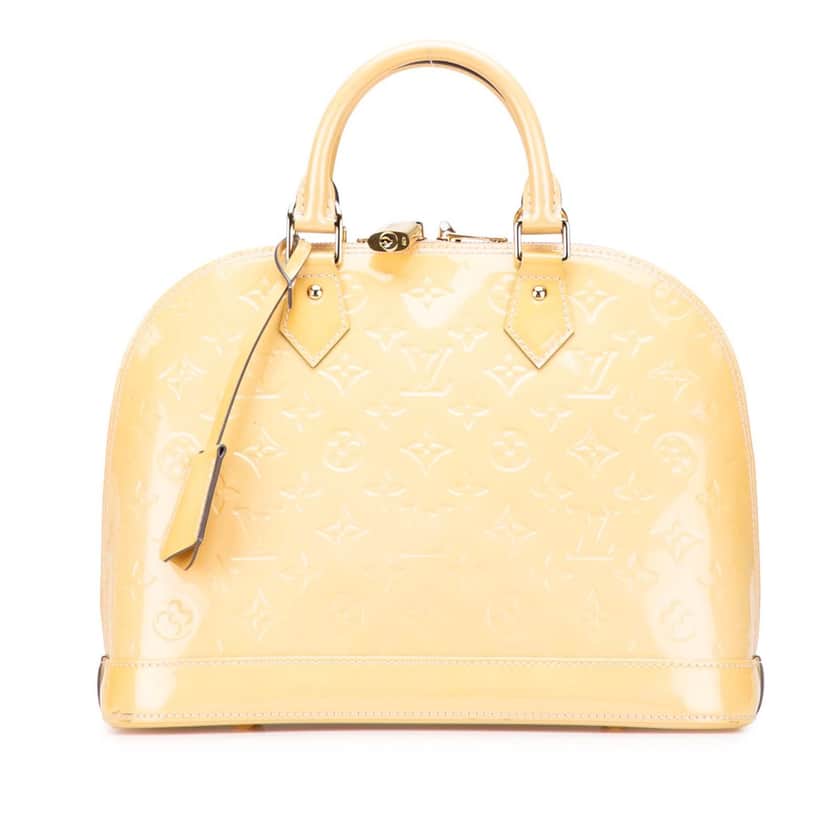 Louis Vuitton Monogram Vernis Alma PM Yellow Leather Good condition - Front View