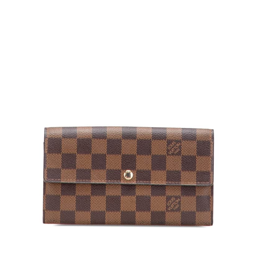 Louis Vuitton Damier Ebene Sarah Wallet Brown Canvas Good condition - Front View