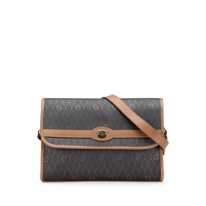 Dior Honeycomb Coated Canvas Crossbody Black Canvas Good condition - Front View