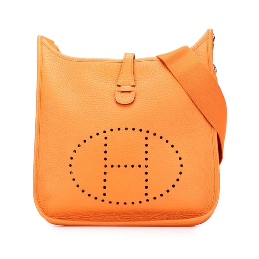 Hermès Clemence Evelyne III PM Orange Leather Very good condition - Front View