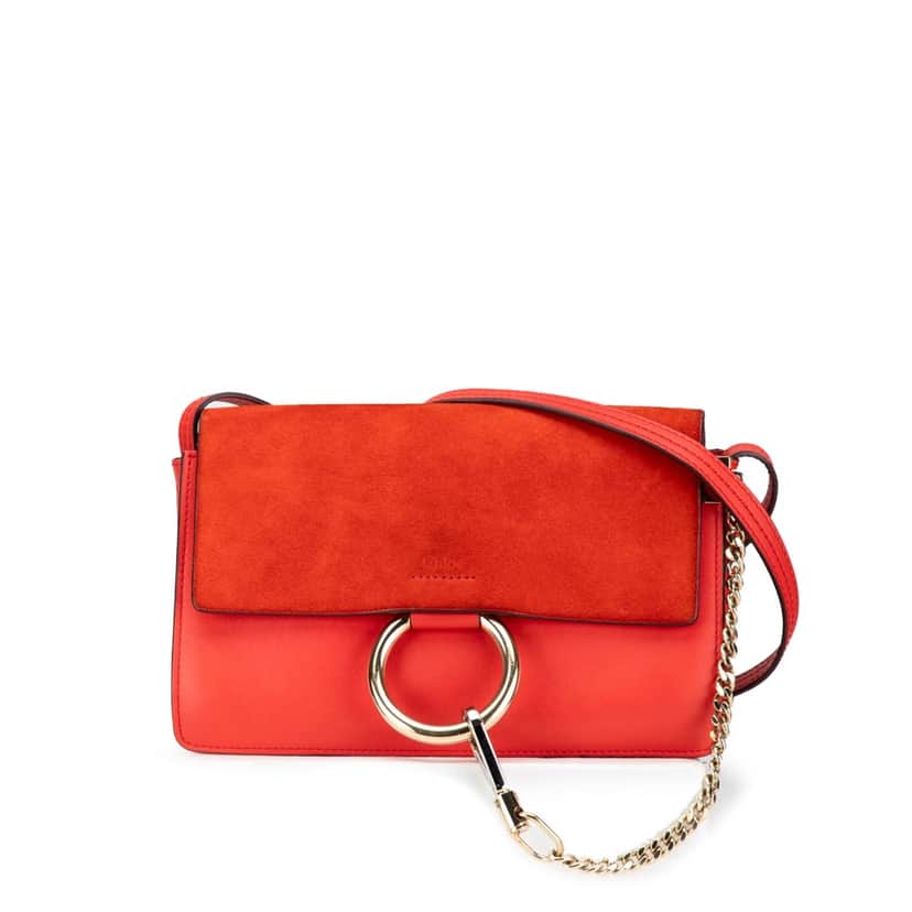 Chloé Small Leather Faye Crossbody Red Leather Good condition - Front View