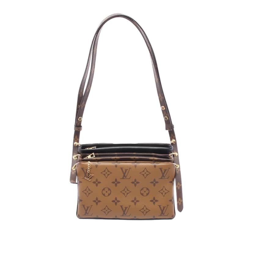 Louis Vuitton Monogram Reverse LV3 Pouch Brown Canvas Good condition - Front View