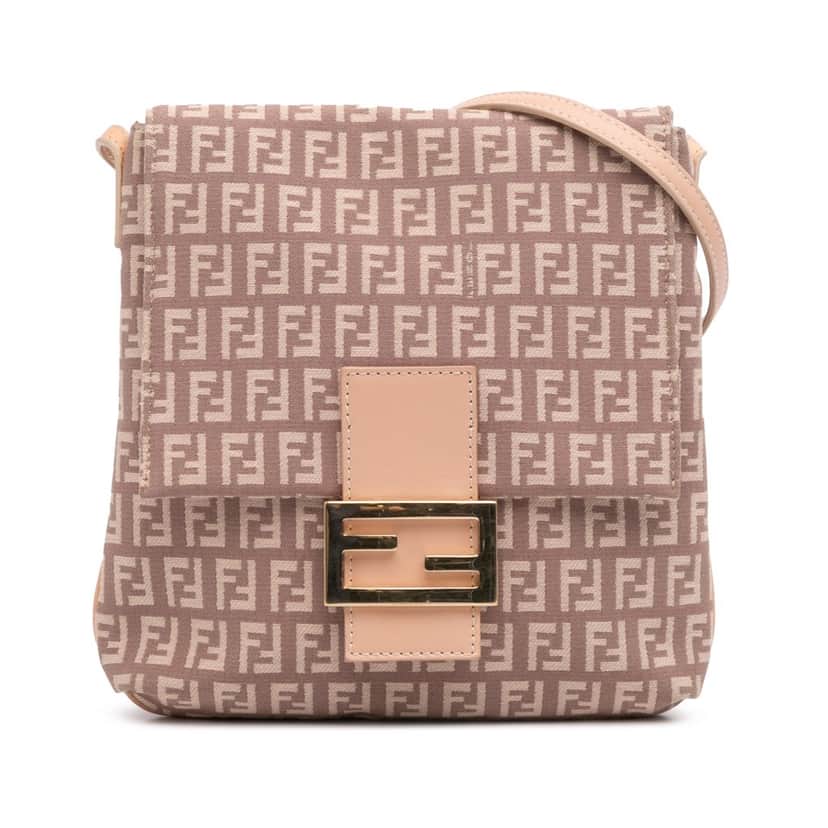 Fendi Zucchino Canvas Crossbody Pink Canvas Good condition - Front View
