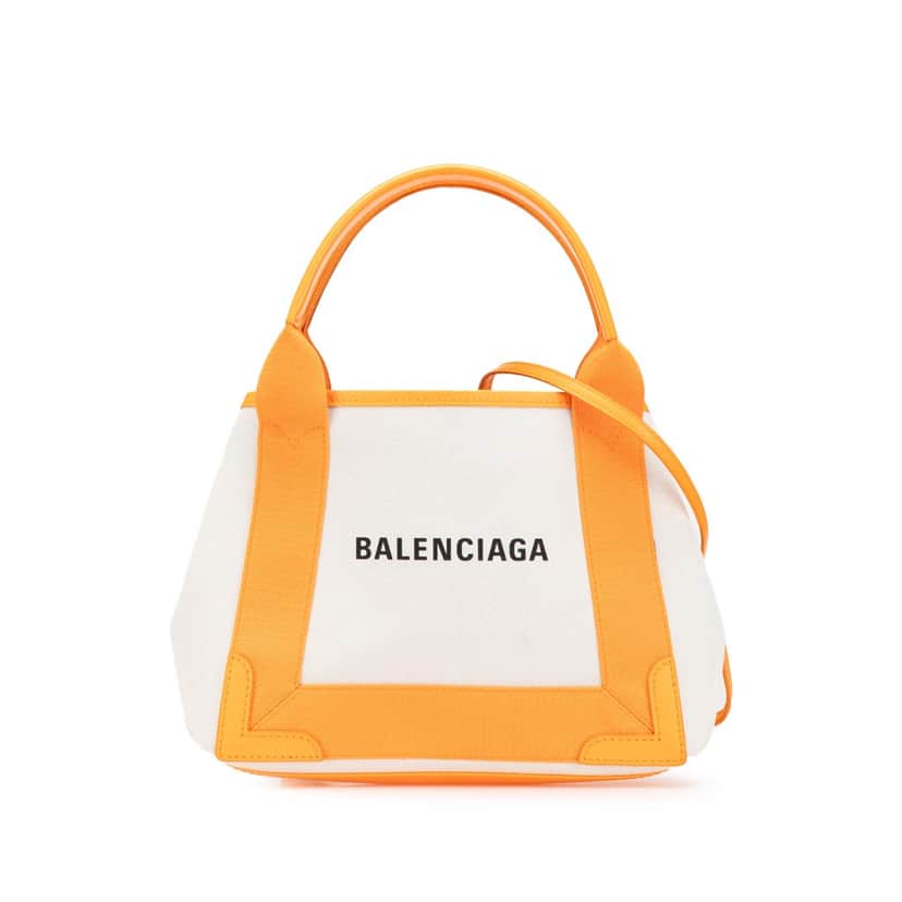Balenciaga Canvas Navy Cabas XS White Canvas Good condition - Front View