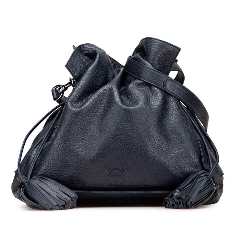 Loewe Calfskin Flamenco Tassel 36 Blue Leather Good condition - Front View