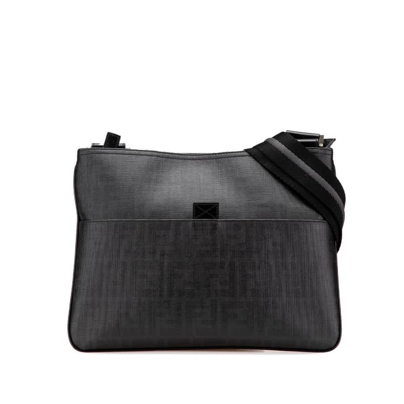 Fendi Zucca Coated Canvas Crossbody Black Canvas Good condition - Front View