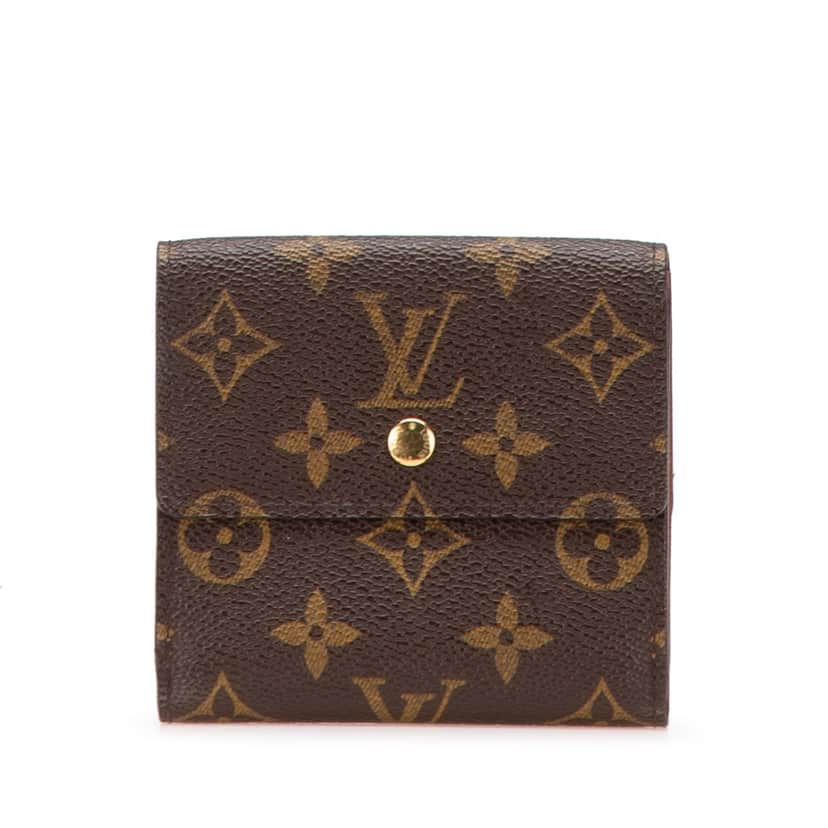 Louis Vuitton Monogram Portefeuille Elise Wallet Brown Canvas Good condition - Front View