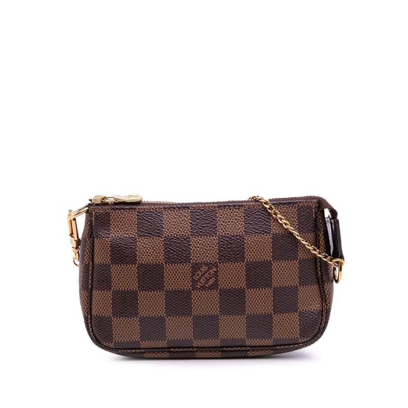 Louis Vuitton Damier Ebene Mini Pochette Accessoires Brown Canvas Good condition - Front View