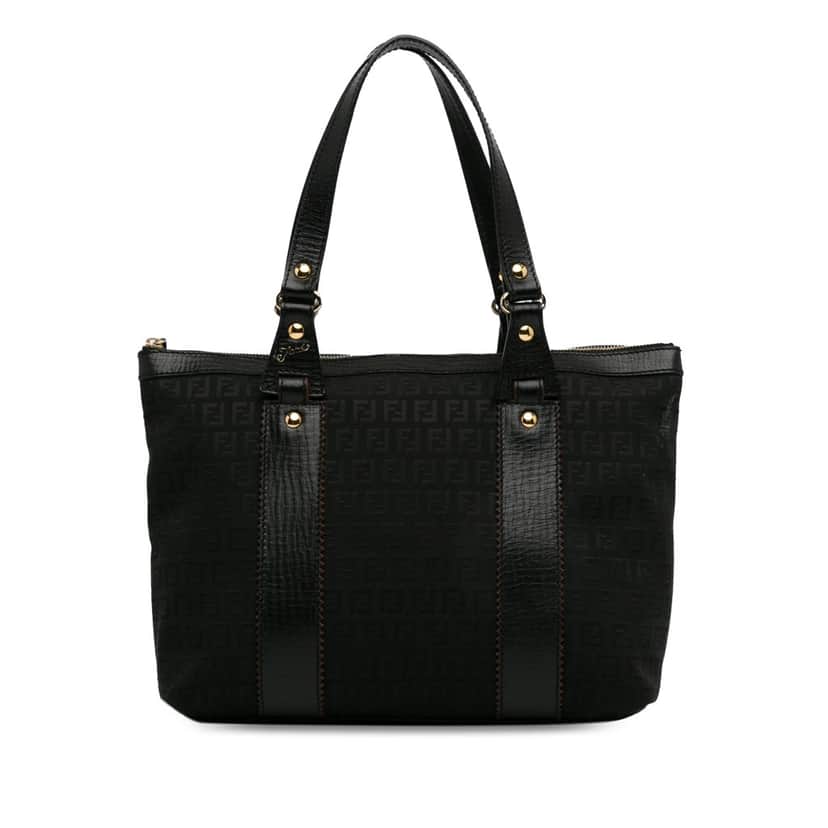 Fendi Zucchino Canvas Tote Black Canvas Good condition - Front View