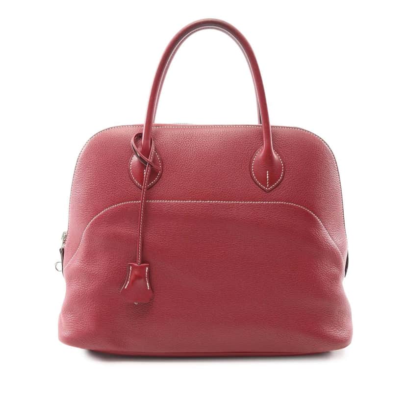 Hermès Clemence Bolide Relax 35 Red Leather Good condition - Front View