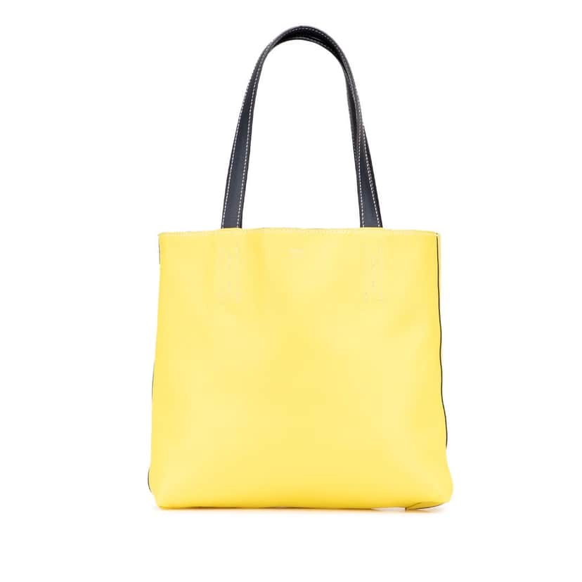 Hermès Swift and Veau Sikkim Double Sens 28 Yellow Leather Good condition - Front View