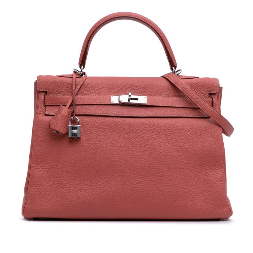 Hermès Togo Kelly II Retourne 35 Red Leather Good condition - Front View