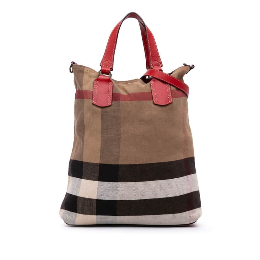 Burberry Mega Check Canvas Tottenham Brit Satchel Brown Canvas Good condition - Front View