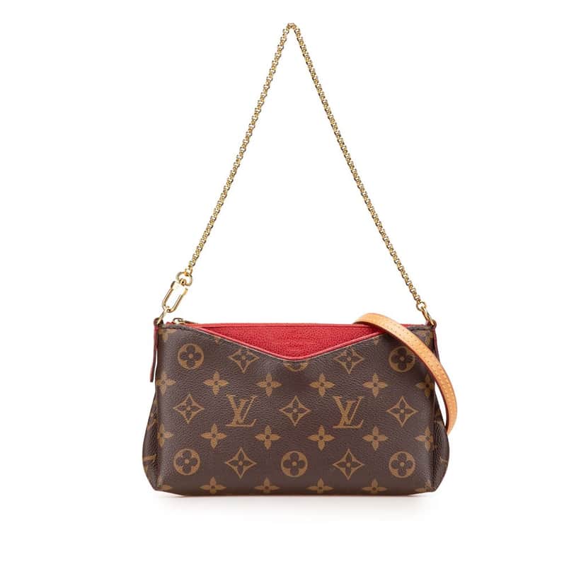 Louis Vuitton Monogram Pallas Clutch Brown Canvas Good condition - Front View