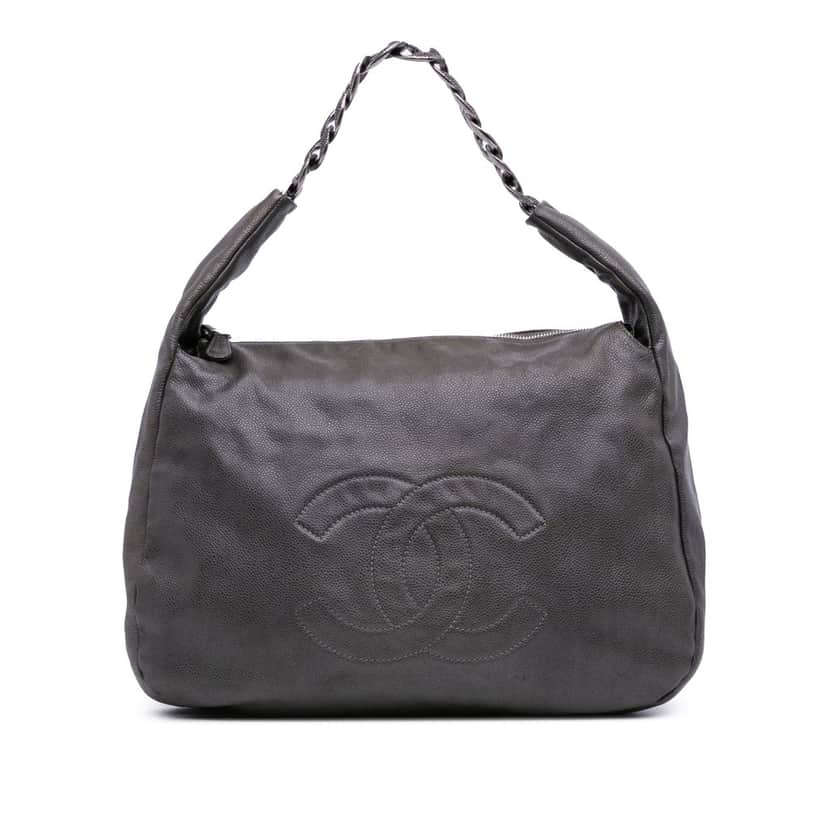 Chanel Caviar 31 Hobo Bag Grey Leather Good condition - Front View