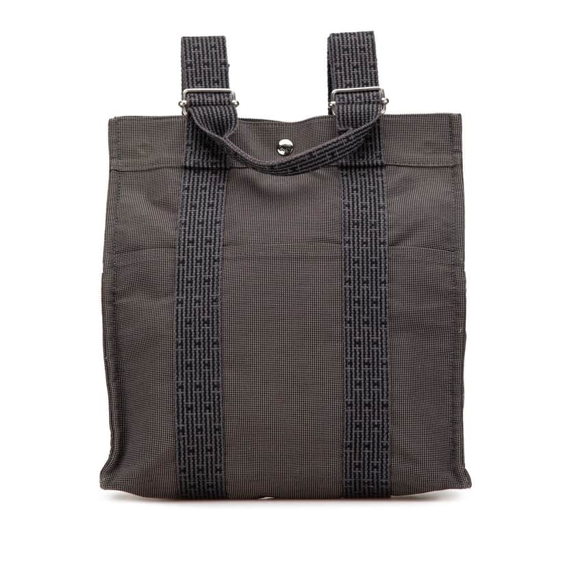 Hermès Canvas Herline Backpack MM Grey Canvas Good condition - Front View