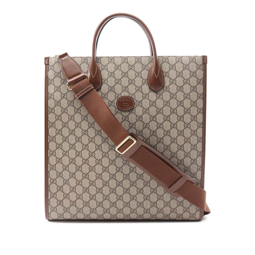 Gucci Medium GG Supreme Interlocking G Tote Brown Canvas Good condition - Front View