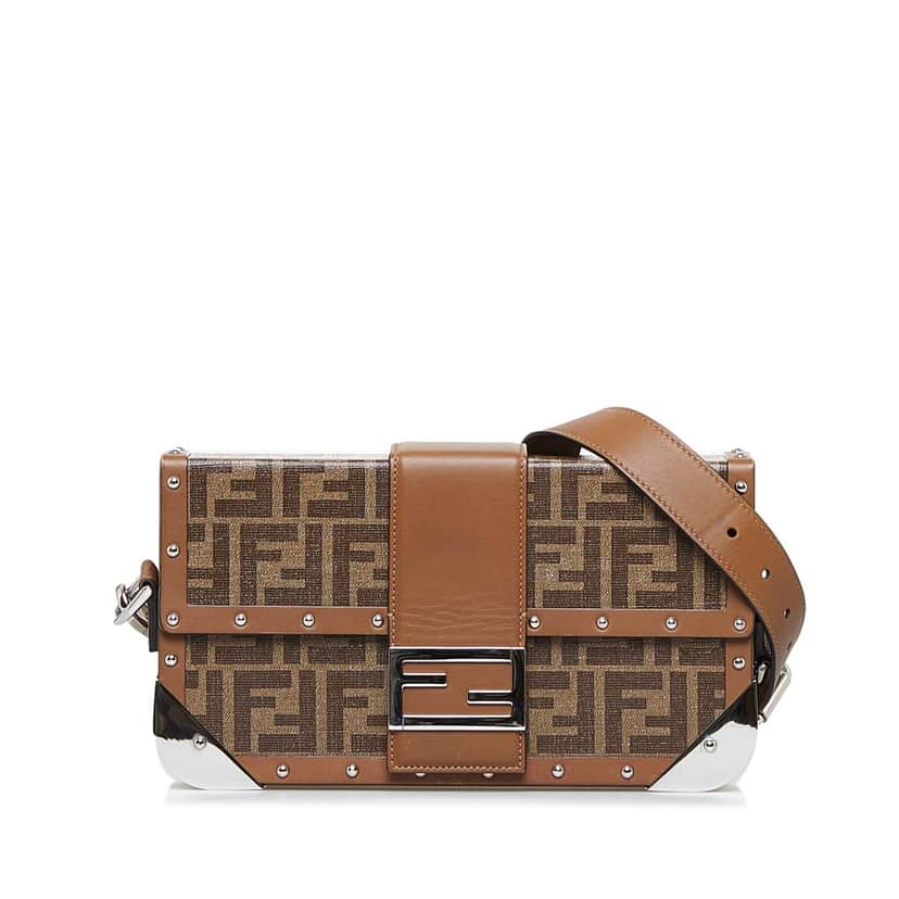 Fendi Zucca Baguette Trunk Brown Canvas Good condition - Front View