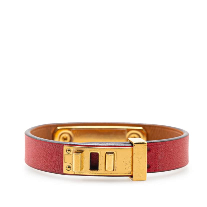 Hermès Swift As De Coeur T2 Bracelet Red Leather Good condition - Front View