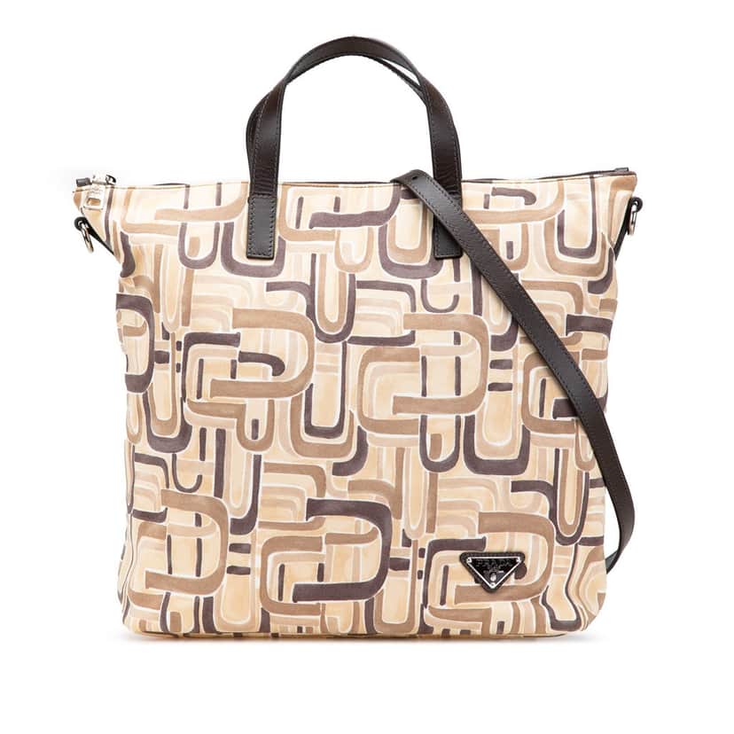 Prada Tessuto Stampato Satchel Brown Good condition - Front View
