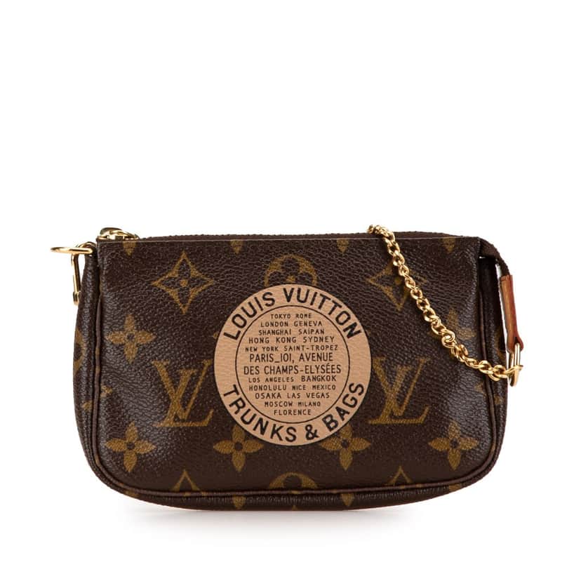 Louis Vuitton Monogram Trunks and Bags Mini Pochette Accessoires Brown Canvas Very good condition - Front View
