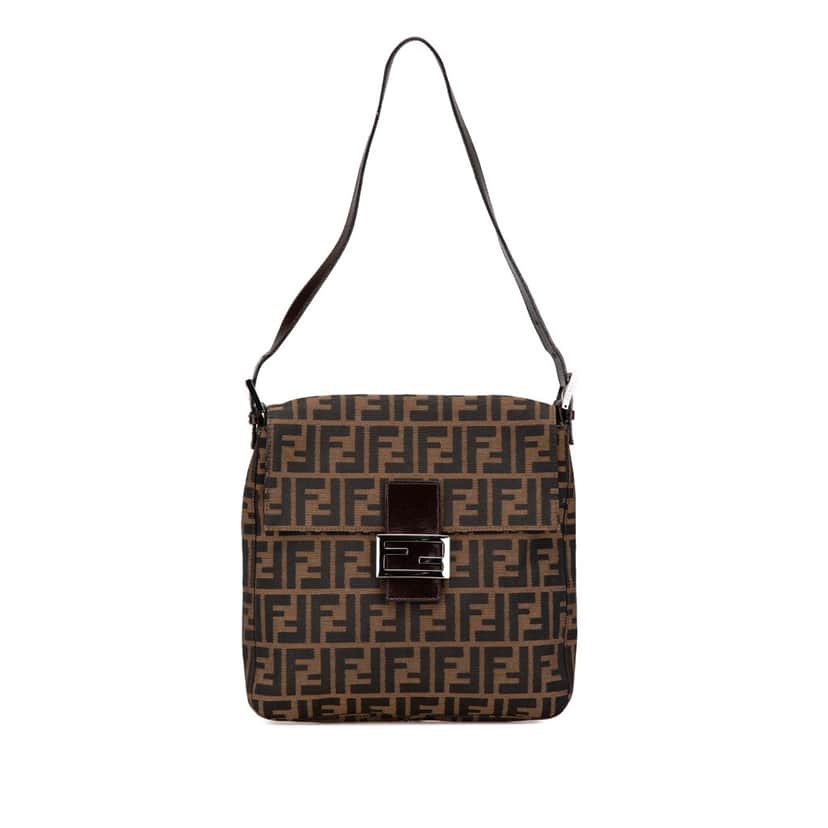 Fendi Zucca Canvas Shoulder Bag Brown Canvas Very good condition - Front View