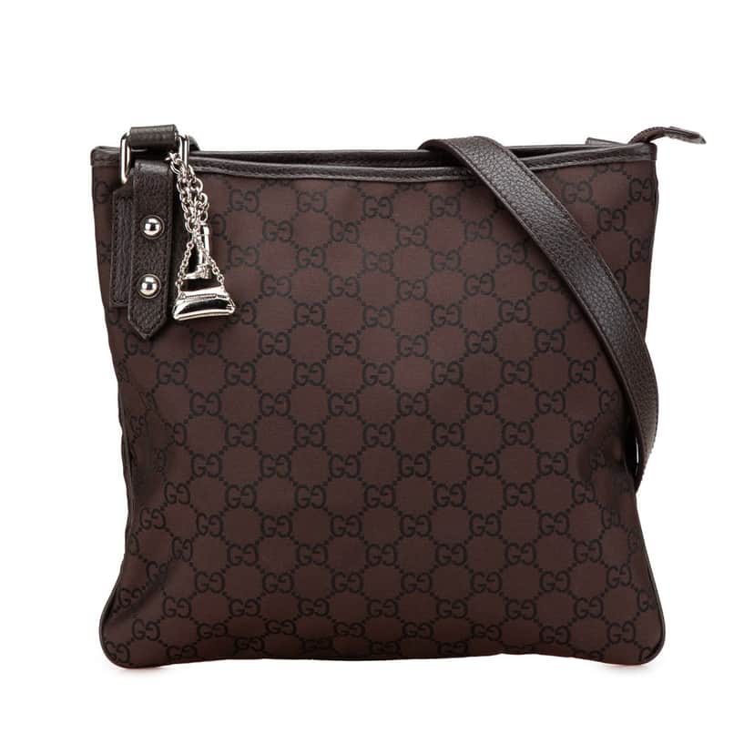 Gucci GG Nylon Jolicoeur Crossbody Brown Good condition - Front View