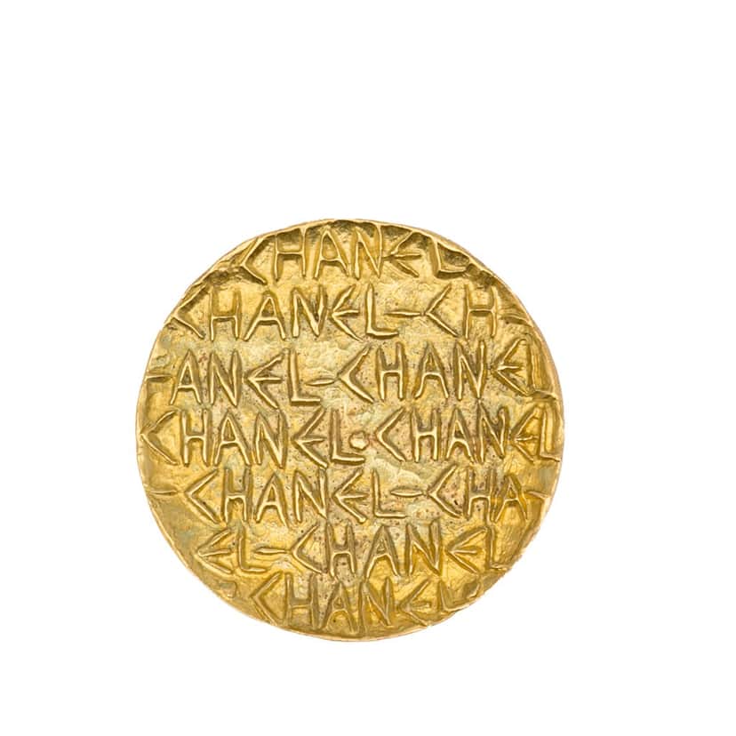 Chanel CC Brooch Gold Brass Good condition - Front View